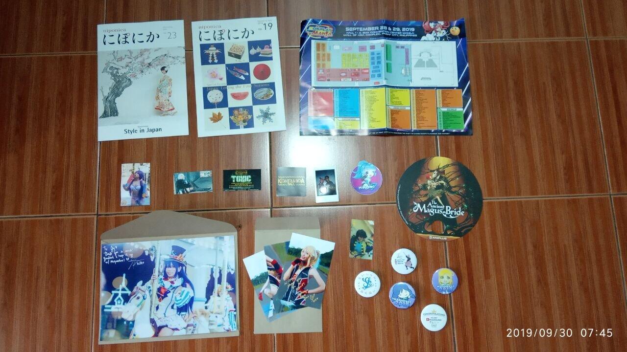 Aftermath: My Cosplay Mania 2019 loot.